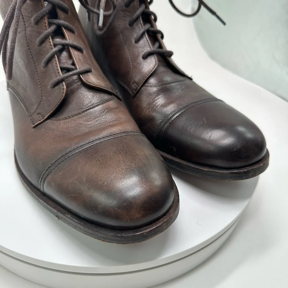 Frye | Sam Mid Lace Up Boots in Brown Leather